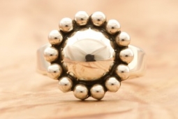 Artie Yellowhorse Rising Sun Design Sterling Silver Native American Ring